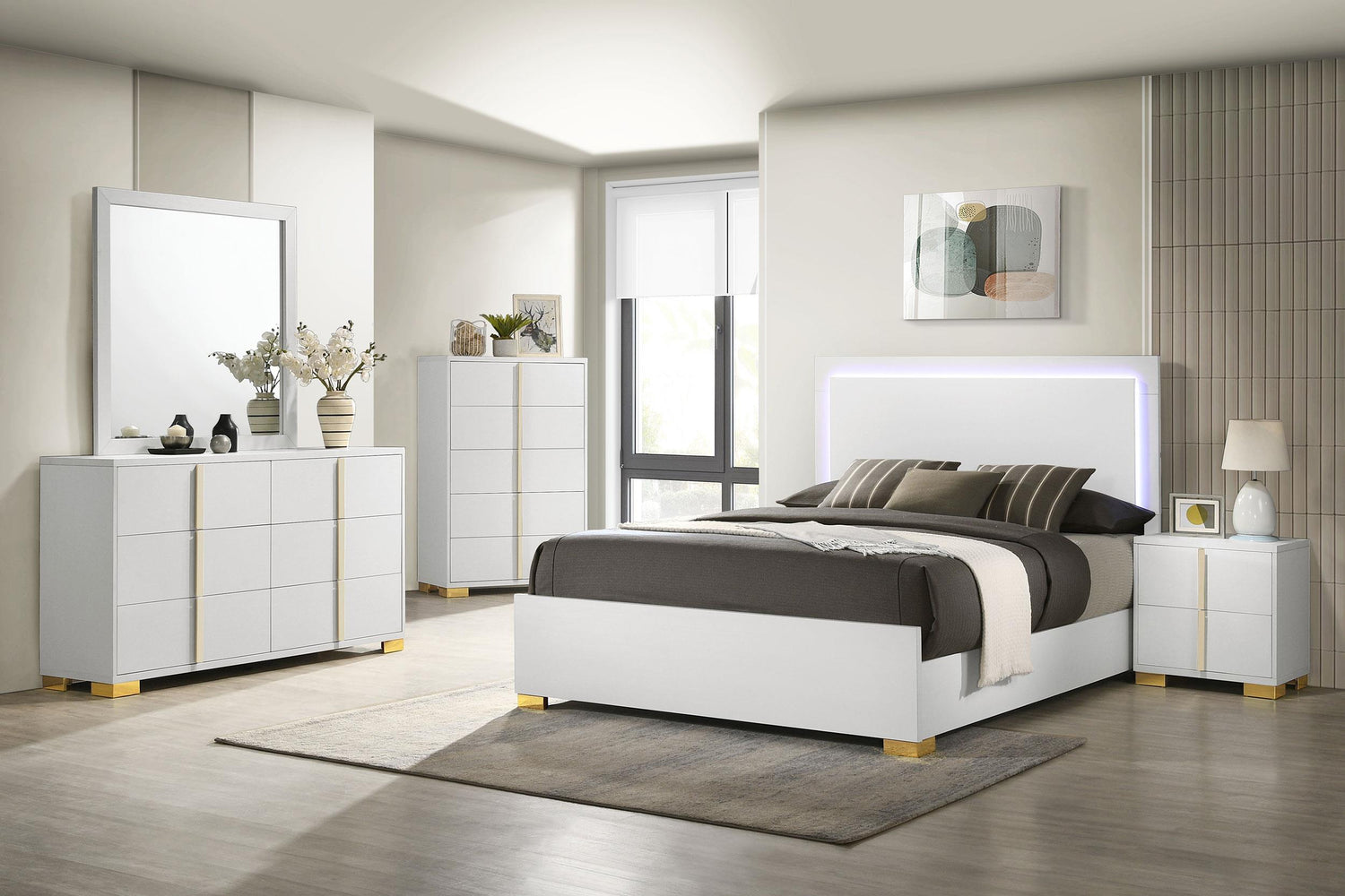 Coaster Marceline 5-piece Eastern King Bedroom Set White