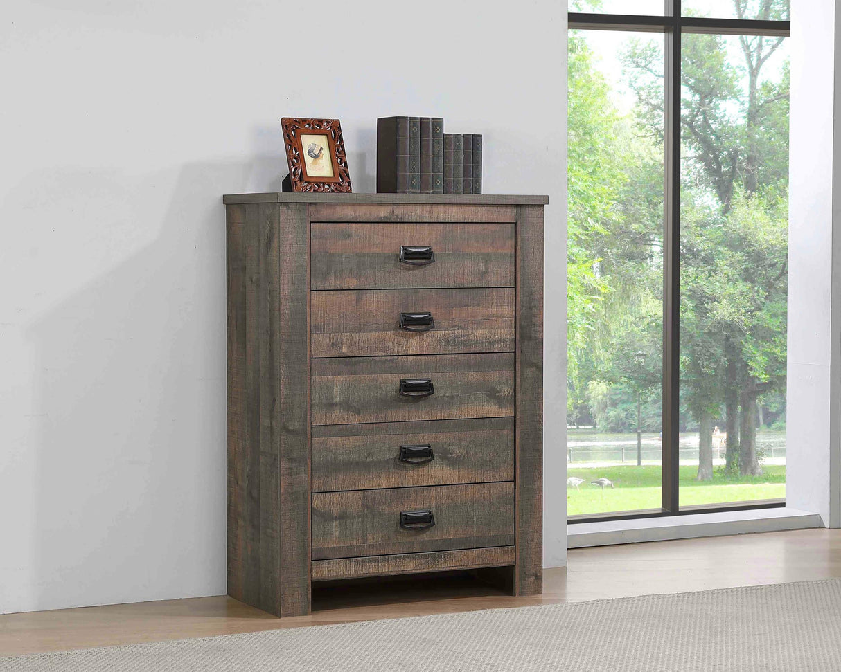 Coaster Frederick 5-drawer Bedroom Chest Weathered Oak