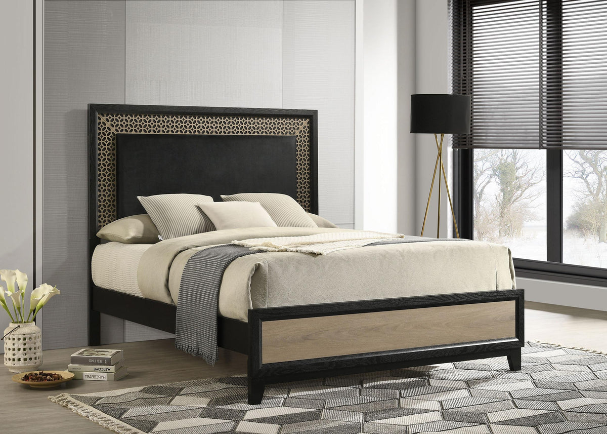 Coaster Valencia Wood Eastern King Panel Bed Black
