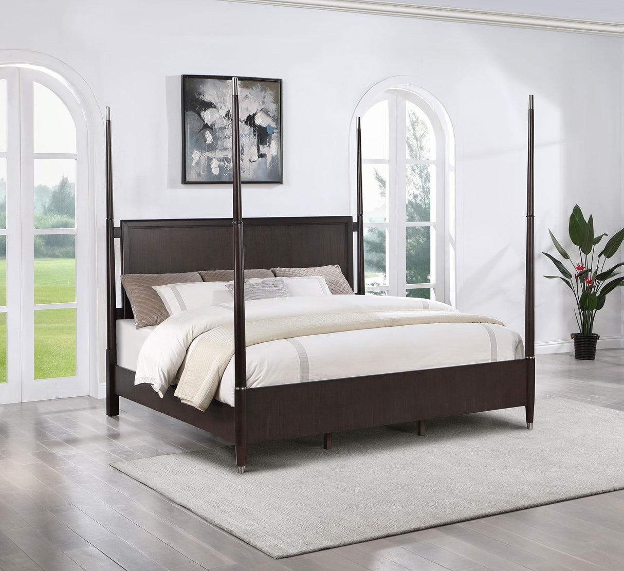 Coaster Emberlyn Wood Eastern King Poster Bed Brown