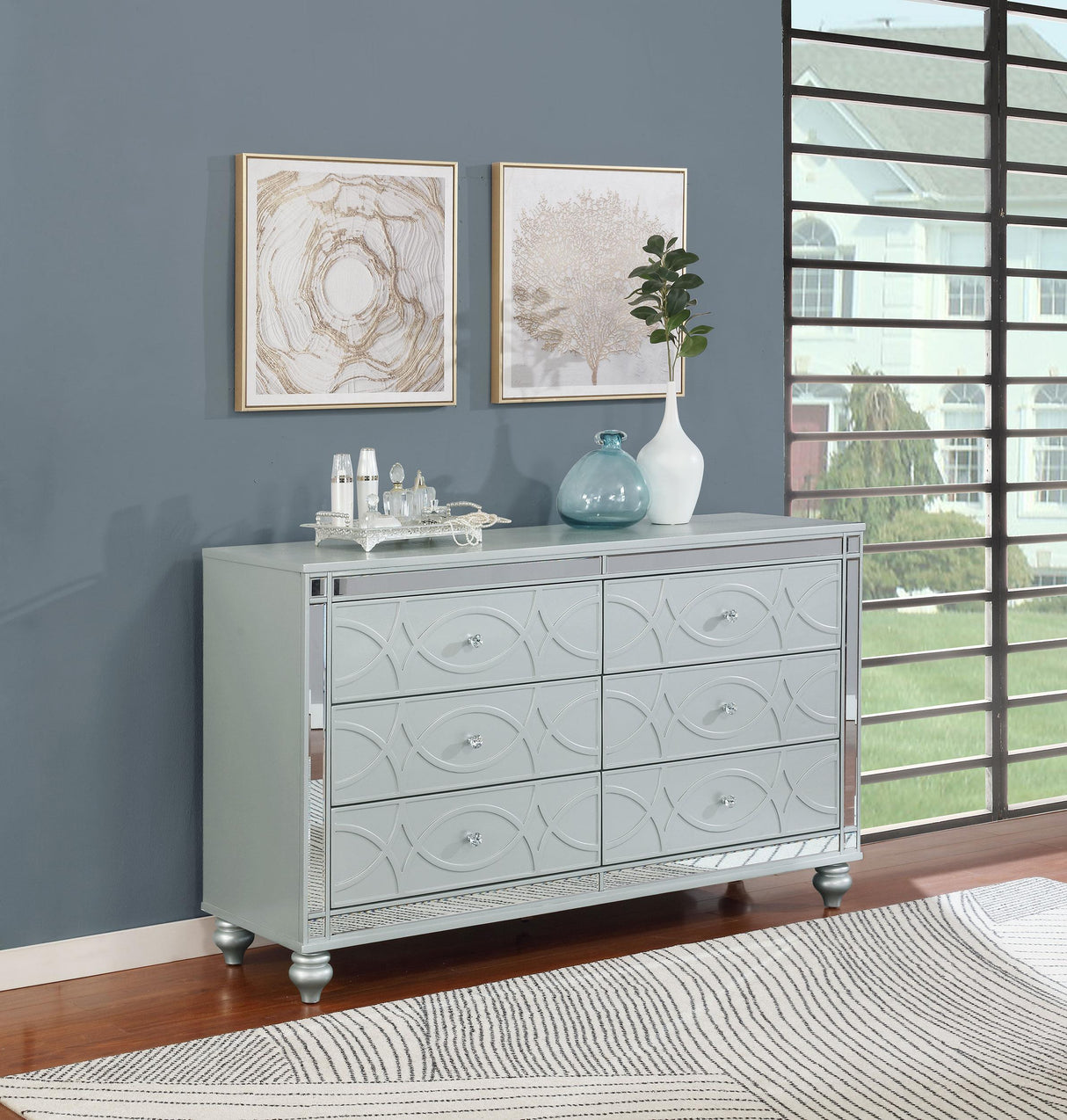 Coaster Gunnison 6-drawer Dresser Silver Metallic