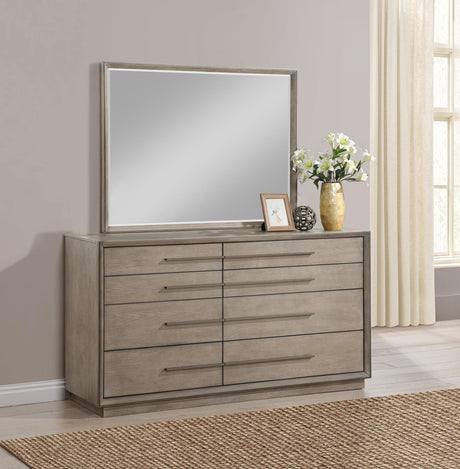 Coaster Durango 8-drawer Dresser and Mirror Washed Oak