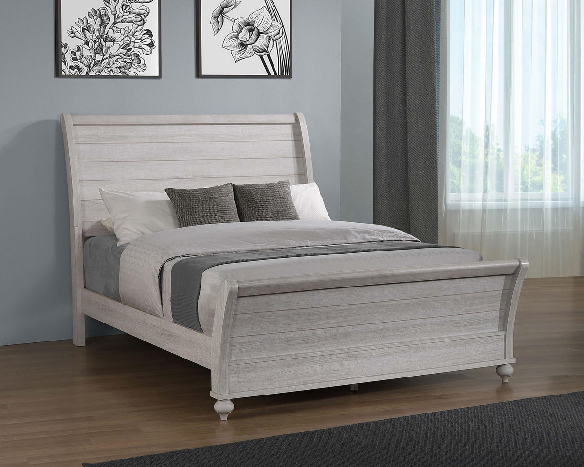 Coaster Stillwood Wood Eastern King Sleigh Bed Vintage Linen