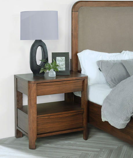 Coaster Maderia 2-drawer Nightstand Bedside Table Walnut