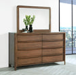 Coaster Maderia 8-drawer Dresser and Mirror Walnut
