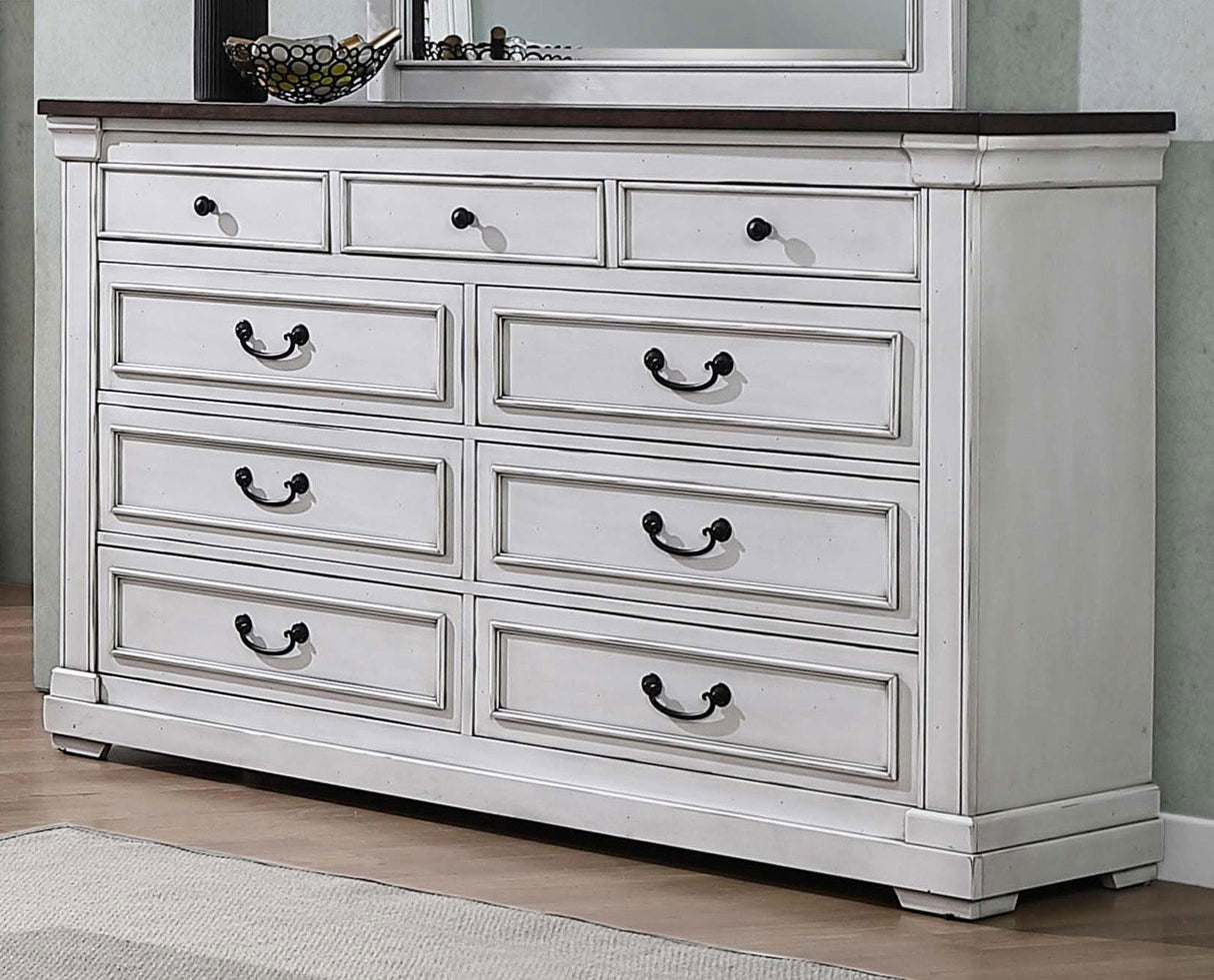 Coaster Hillcrest 9-drawer Dresser Distressed White