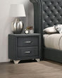 Coaster Melody Upholstered 2-drawer Nightstand Grey