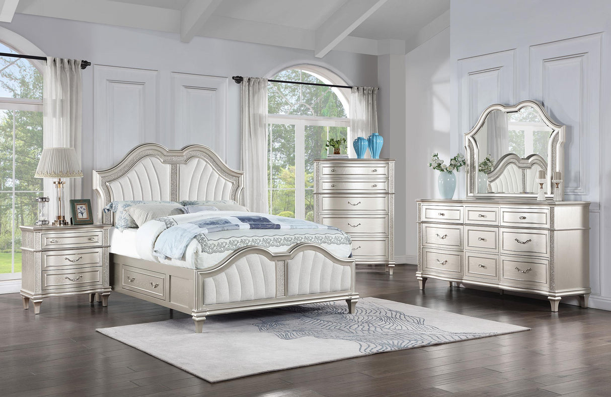 Coaster Evangeline 5-piece California King Bedroom Set Silver Oak