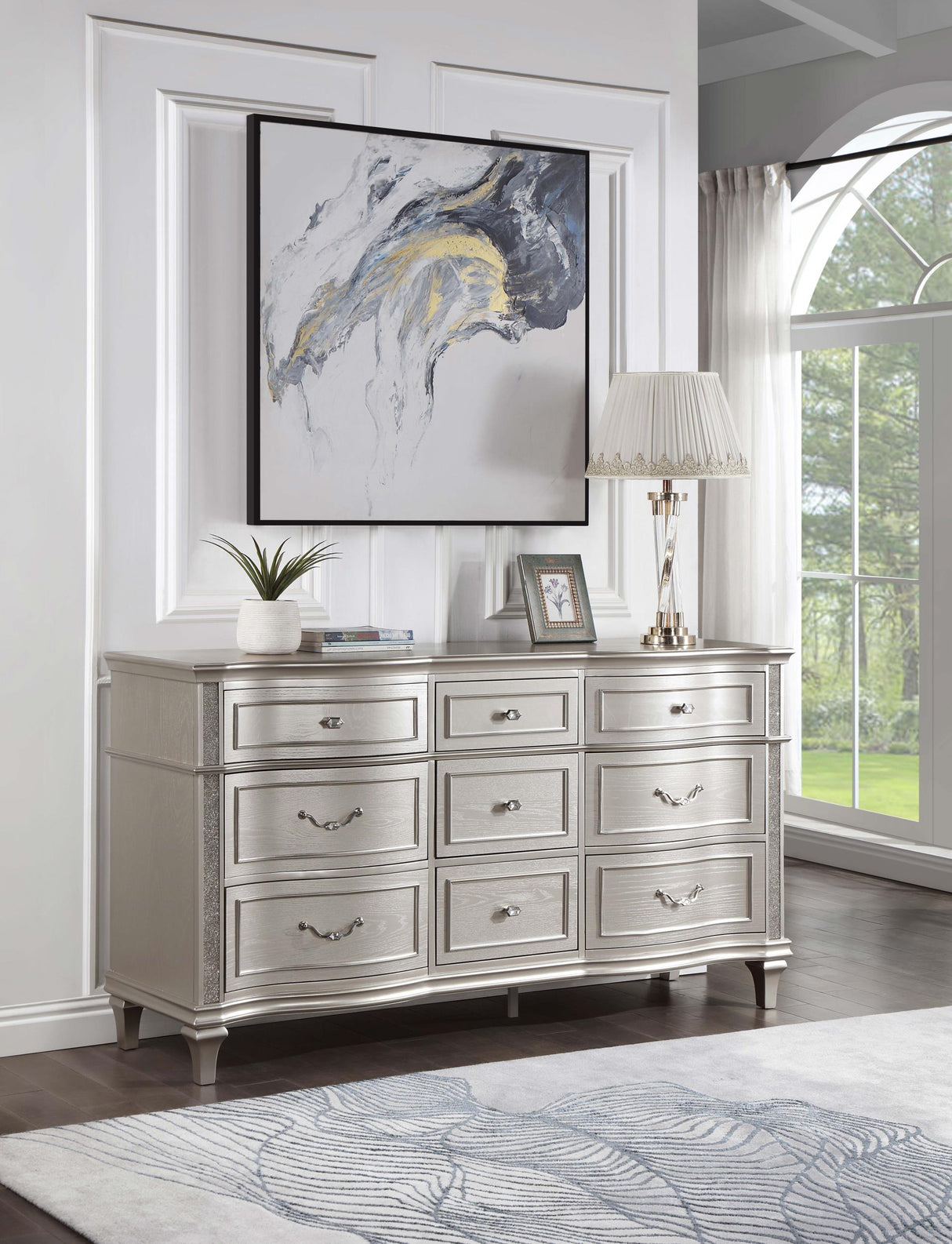 Coaster Evangeline 9-drawer Dresser Silver Oak