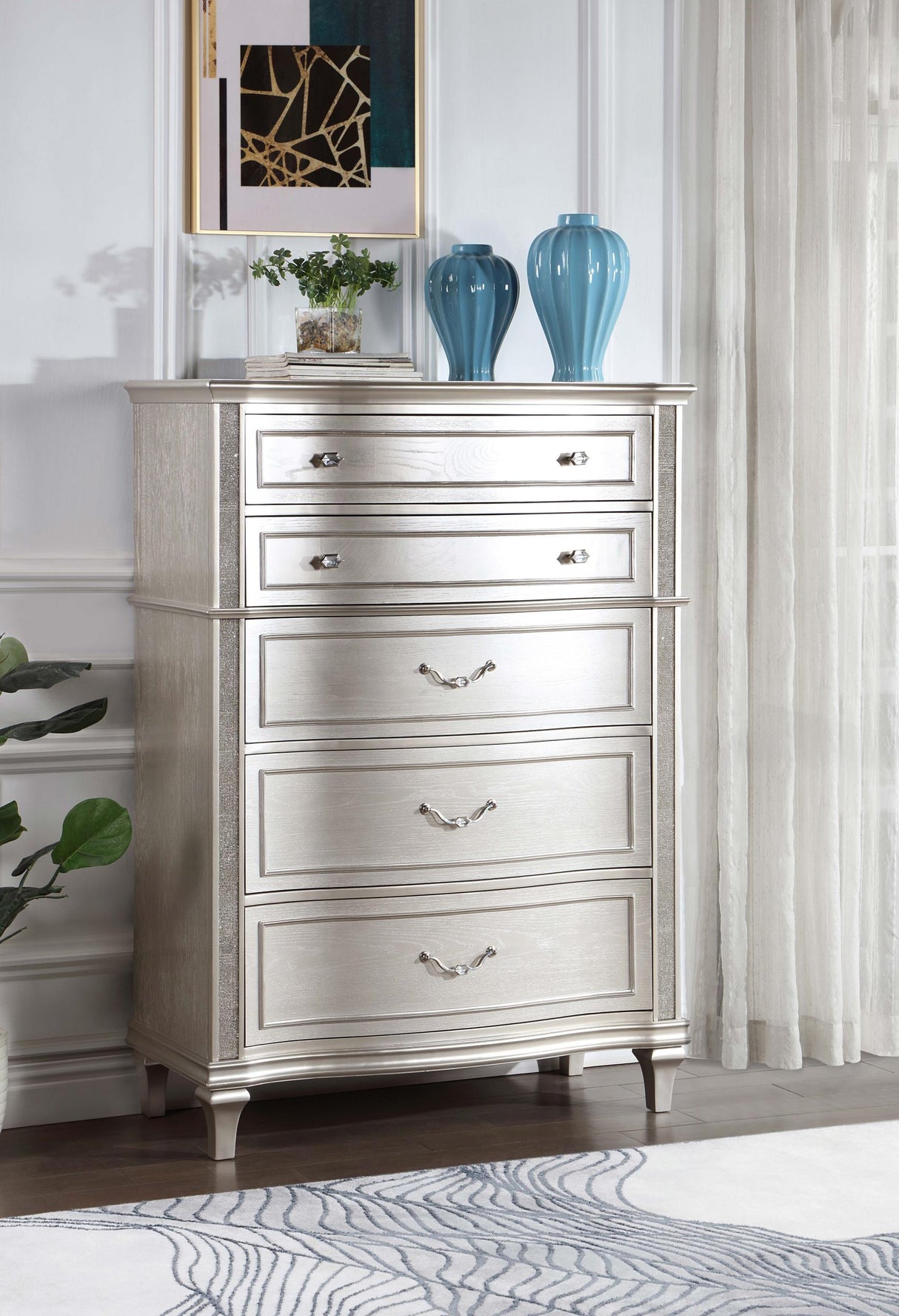 Coaster Evangeline 6-drawer Bedroom Chest Silver Oak