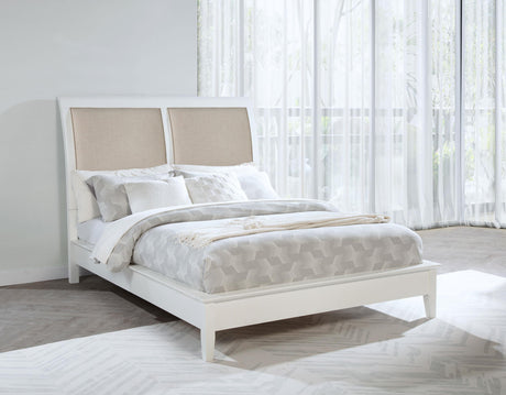 Coaster Bexhill 56-inch Upholstered Eastern King Panel Bed White