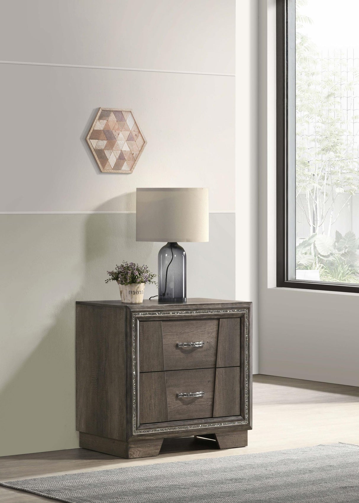 Coaster Janine 2-drawer Nightstand Grey