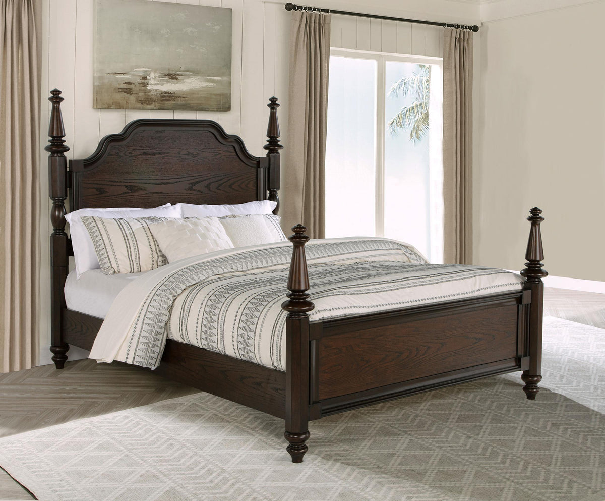 Coaster Andover 63-inch Four Poster Queen Bed Dark Oak