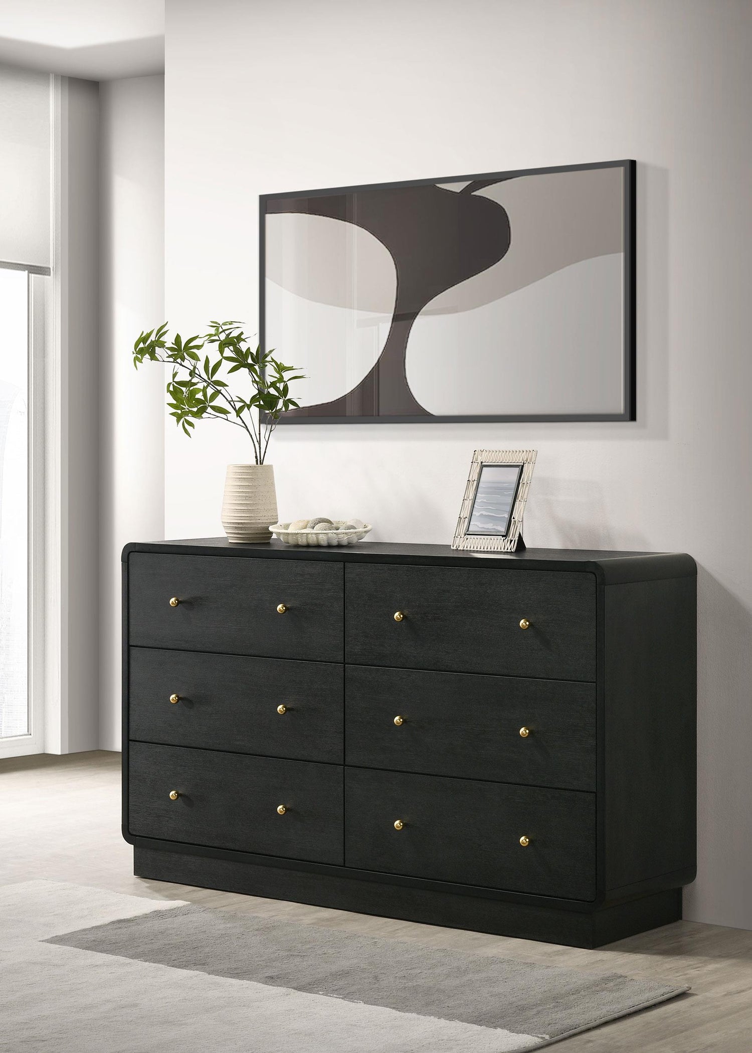 Coaster Cavelle 6-drawer Dresser Cabinet Black