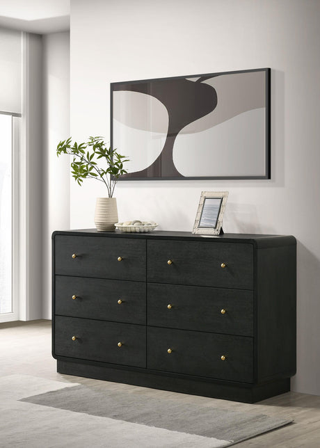 Coaster Cavelle 6-drawer Dresser Cabinet Black