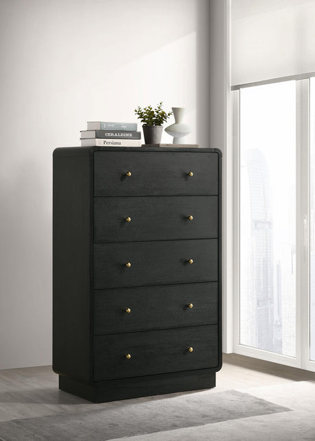 Coaster Cavelle 5-drawer Chest of Drawers Black