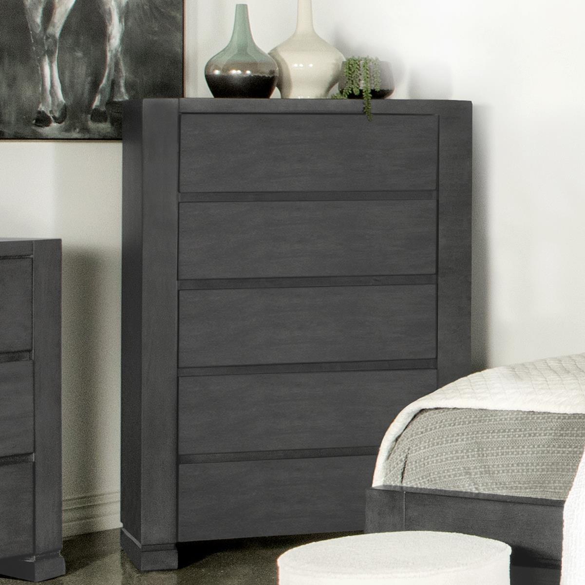 Coaster Lorenzo 5-drawer Bedroom Chest Dark Grey