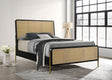 Coaster Arini Rattan Queen Panel Bed Black and Natural