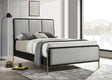 Coaster Arini Upholstered Eastern King Panel Bed Black and Grey