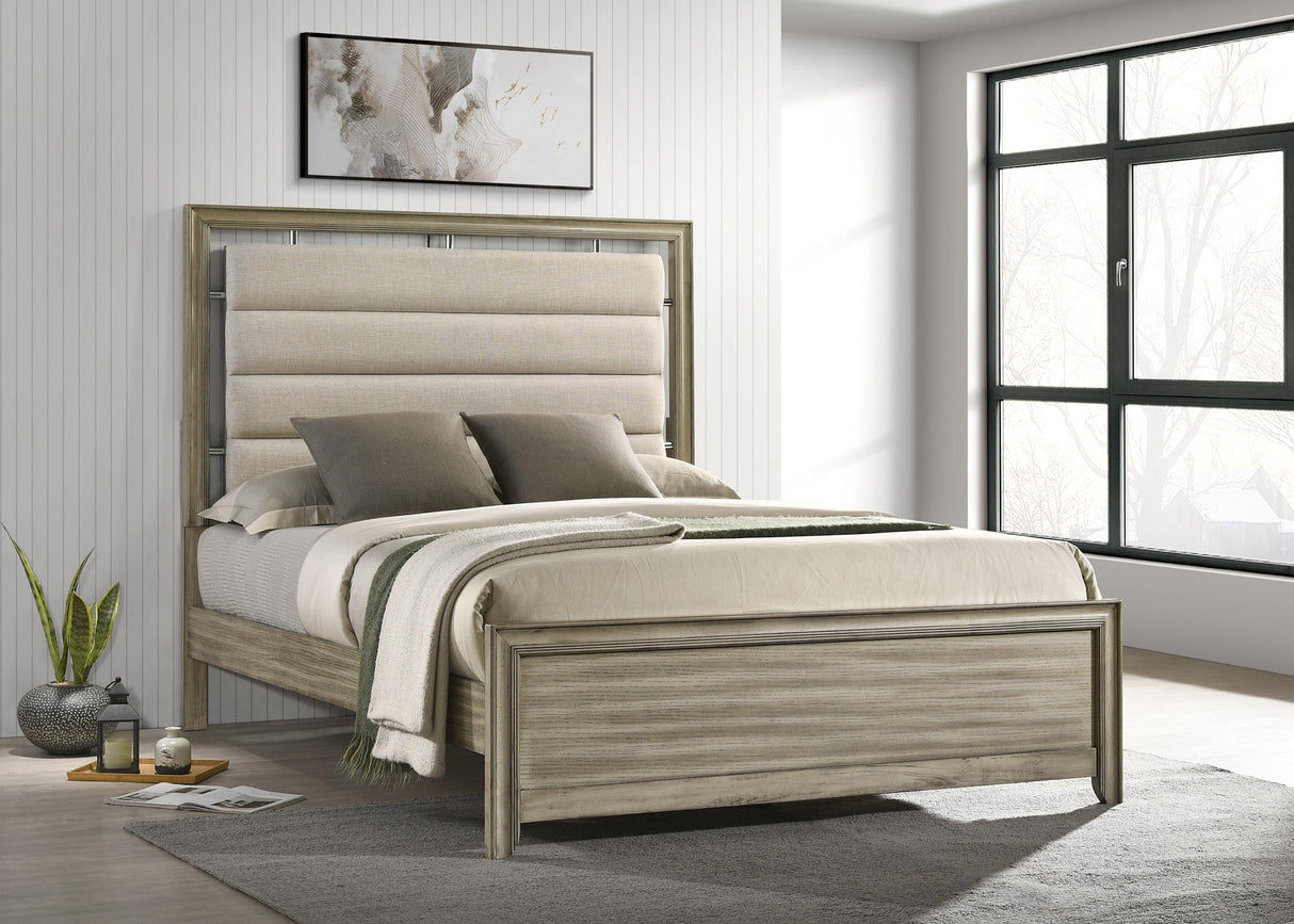 Coaster Giselle Wood California King Panel Bed Rustic Beige