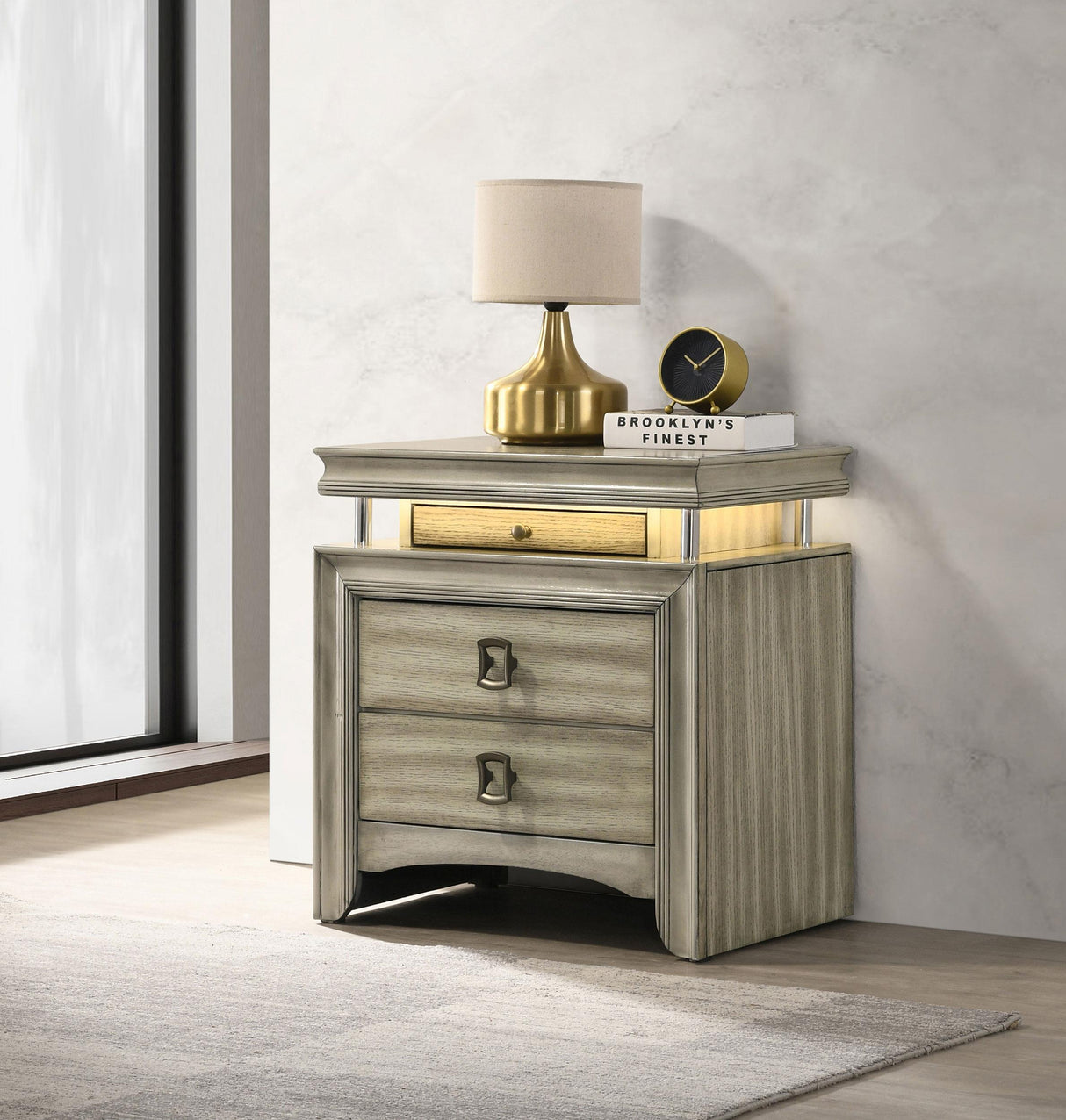 Coaster Giselle 3-drawer Nightstand Rustic Beige