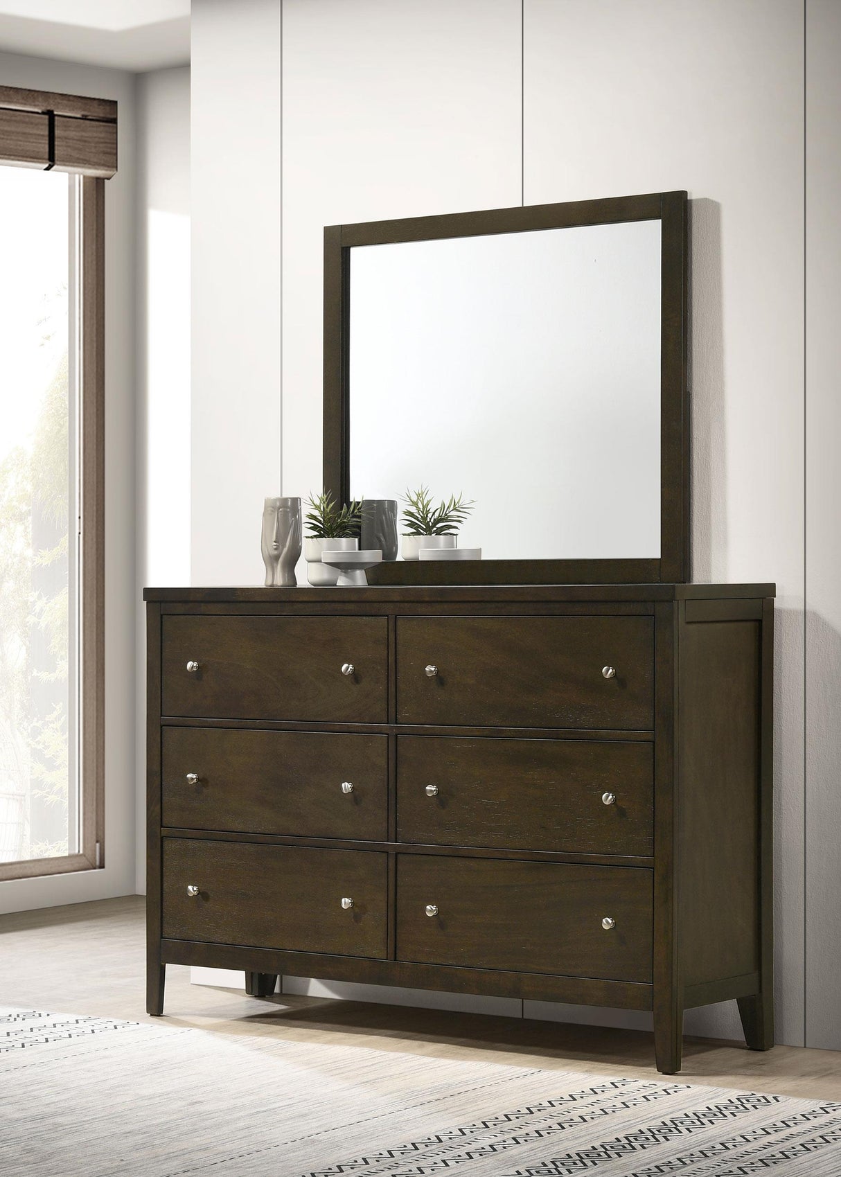 Coaster Wilkes 6-drawer Dresser and Mirror Dark Cocoa