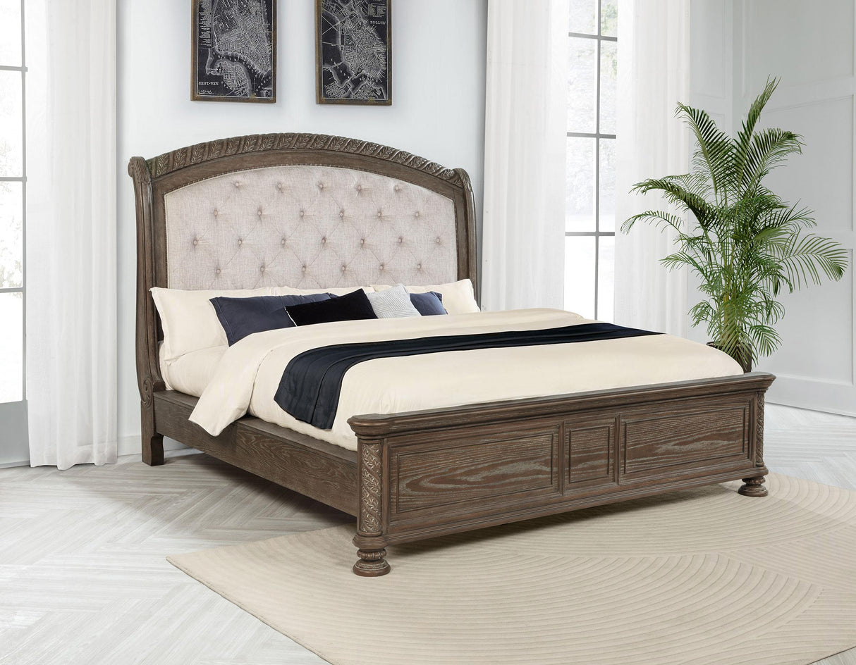 Coaster Emmett Wood California King Sleigh Bed Walnut