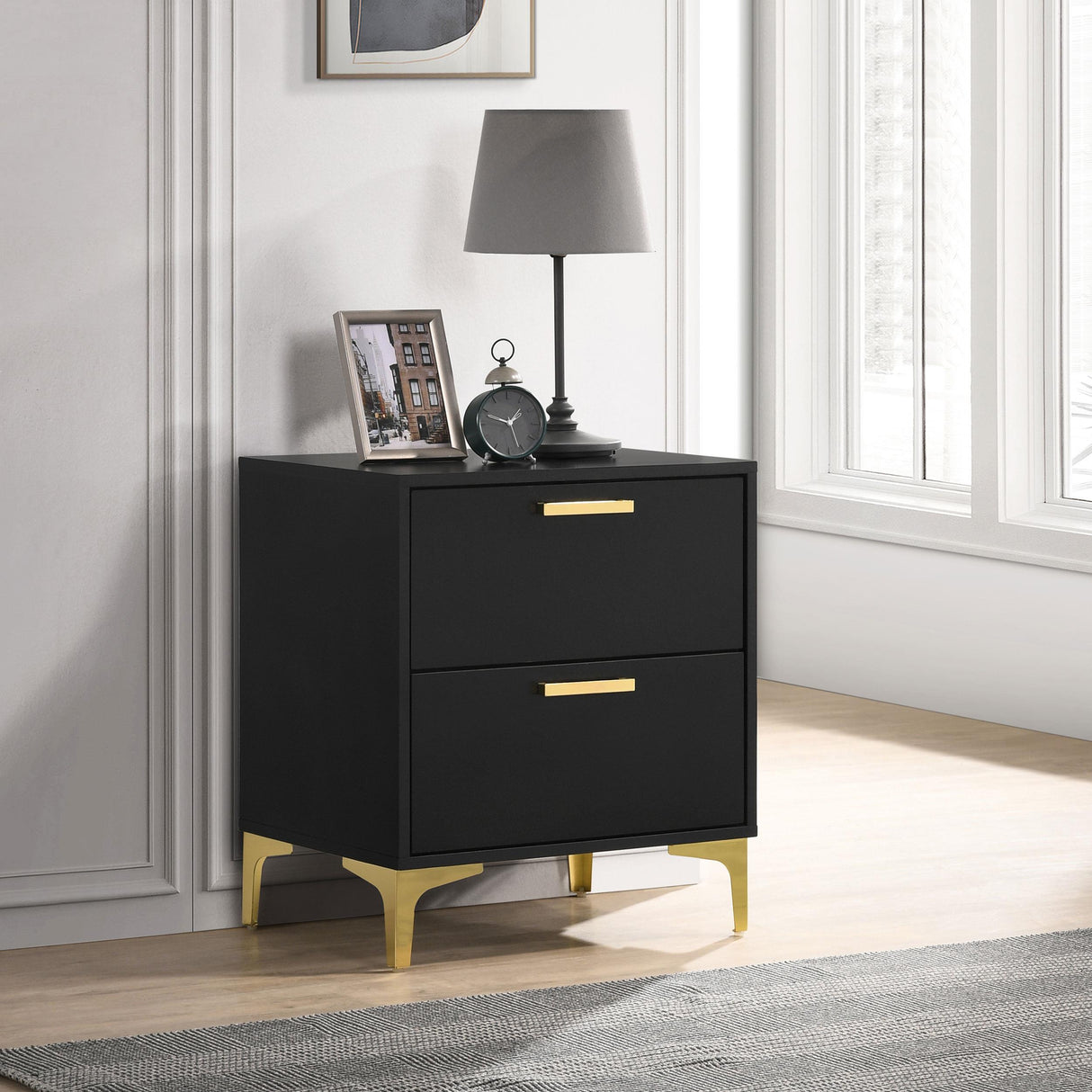 Coaster Kendall 2-drawer Nightstand Black