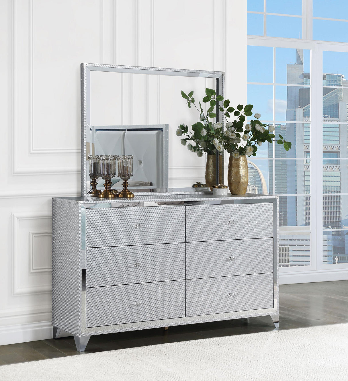 Coaster Larue 6-drawer Dresser with Mirror Silver