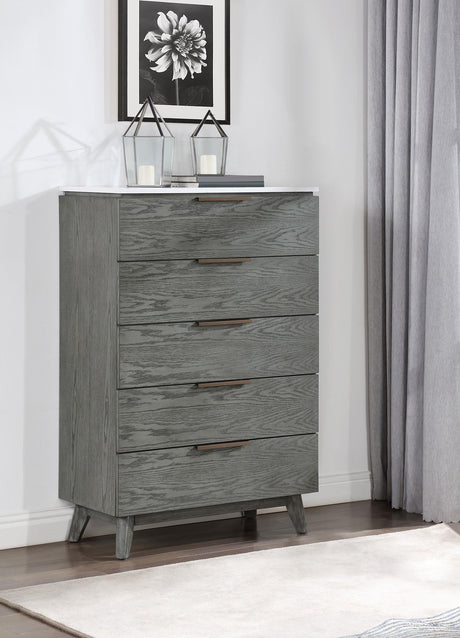 Coaster Nathan 5-drawer Bedroom Chest Grey