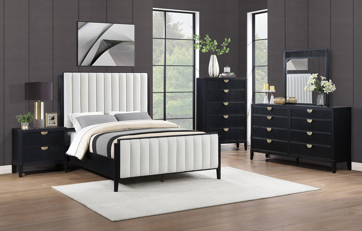 Coaster Brookmead 5-piece Upholstered Queen Bedroom Set Black