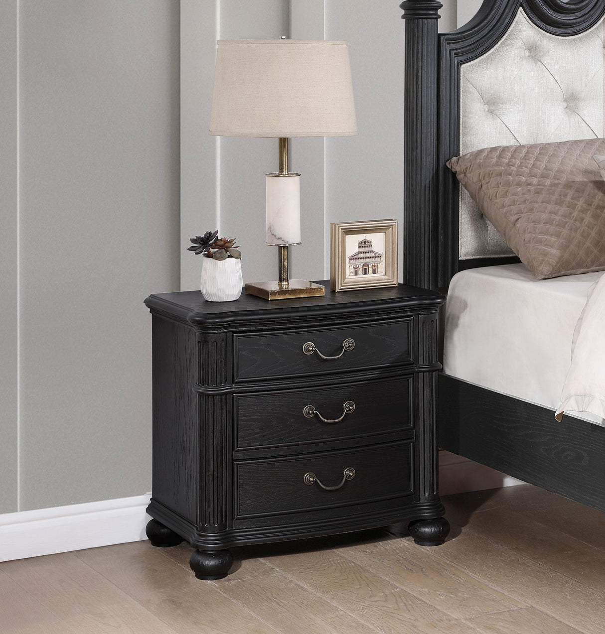 Coaster Celina 3-drawer Nightstand Black