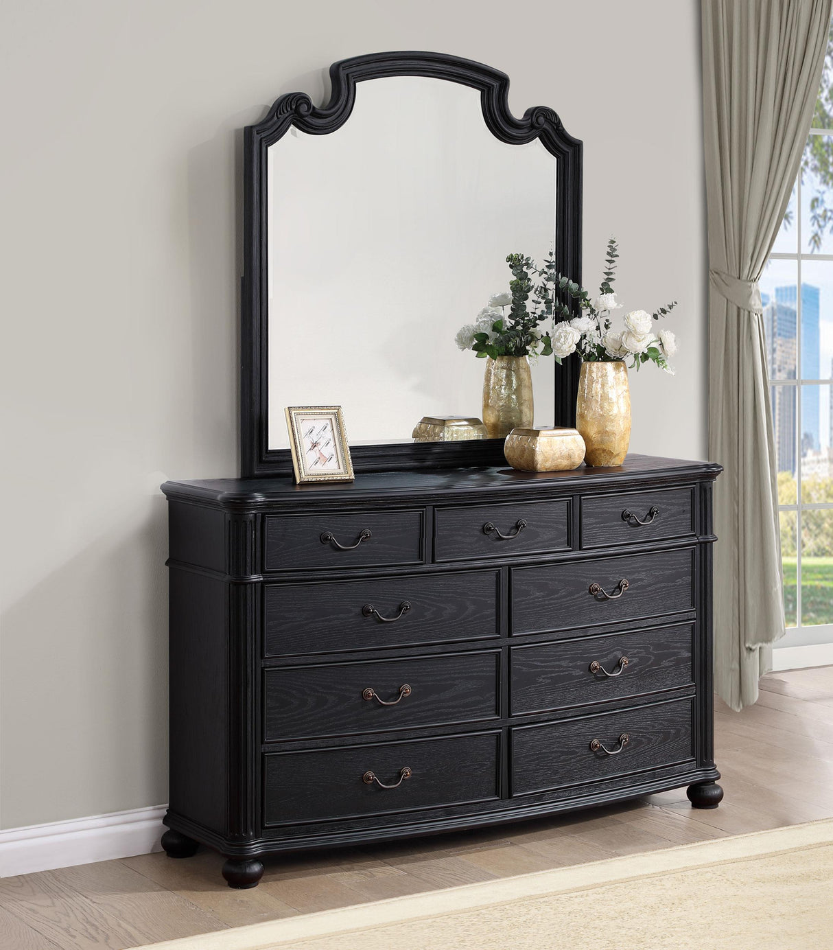Coaster Celina 9-drawer Dresser with Mirror Black