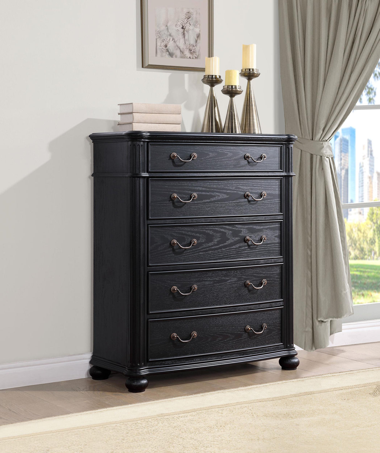 Coaster Celina 5-drawer Bedroom Chest Black