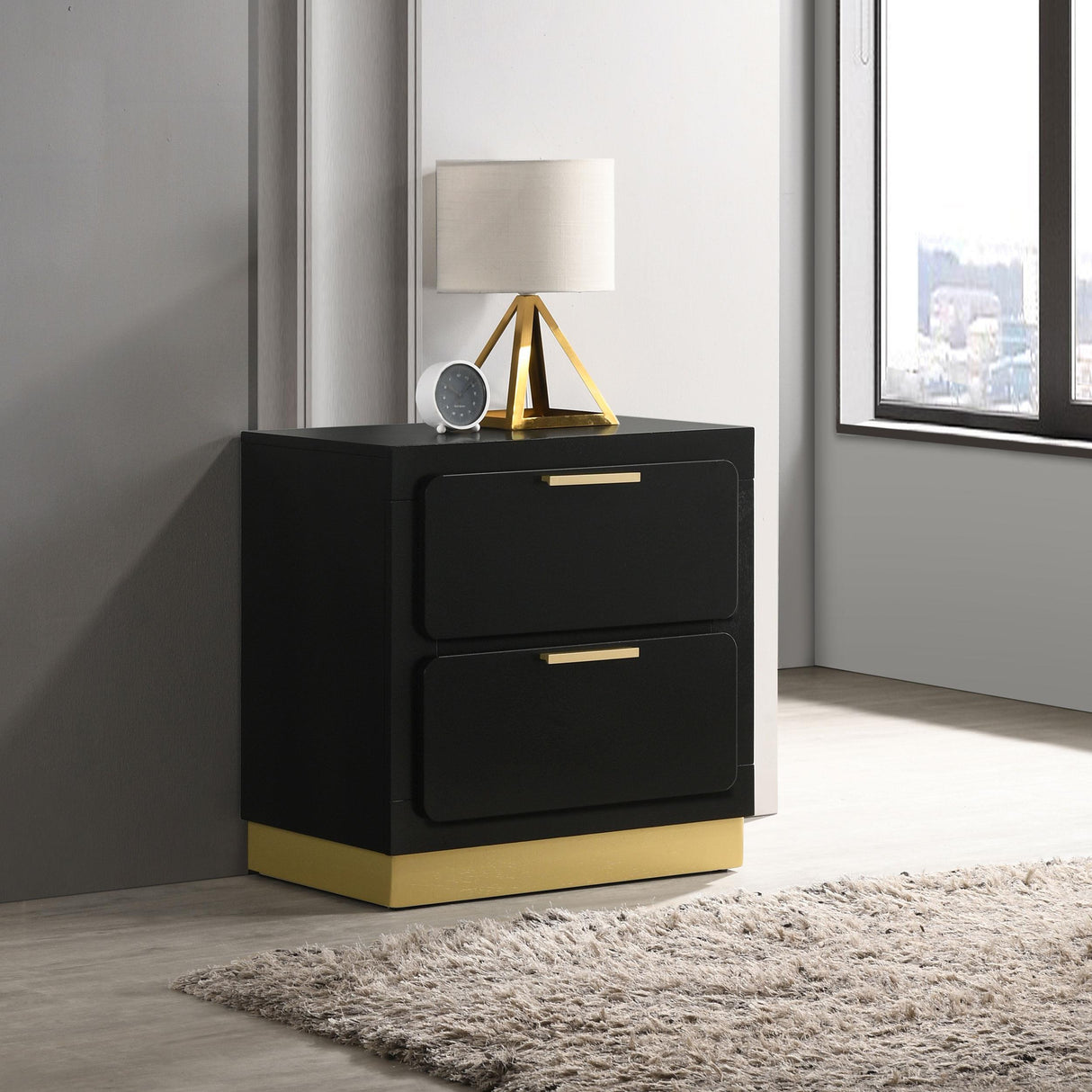 Coaster Caraway 2-drawer Nightstand Black