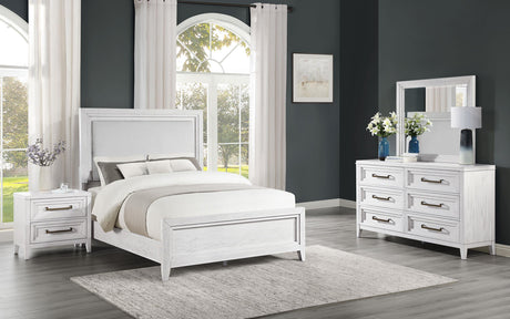 Coaster Marielle 4-piece Eastern King Bedroom Set Distressed White