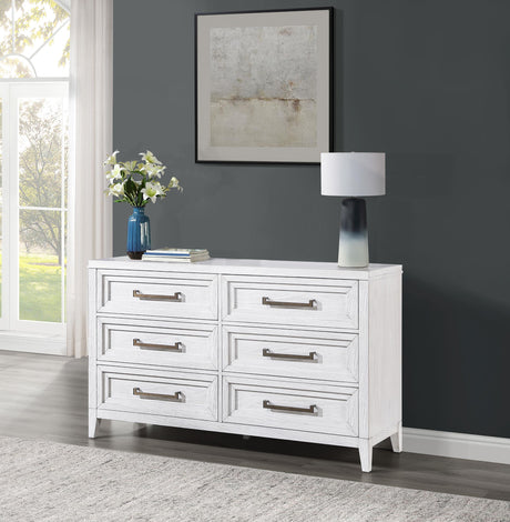 Coaster Marielle 6-drawer Bedroom Dresser Distressed White
