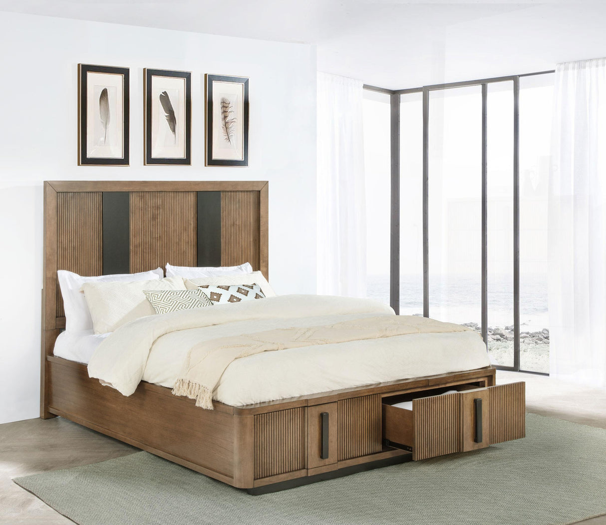 Coaster Terrace 2-drawer Eastern King Storage Bed Ash Brown