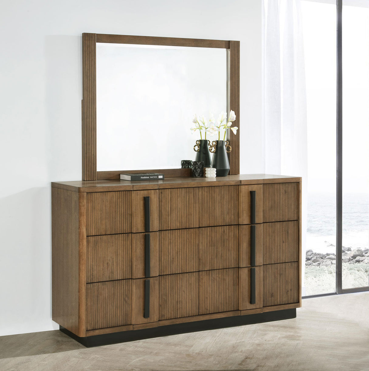 Coaster Terrace 6-drawer Dresser and Mirror Ash Brown
