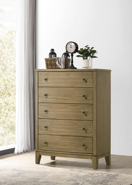 Coaster Granada 5-drawer Bedroom Chest of Drawers Natural Pine