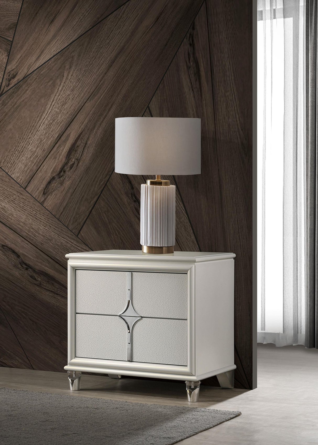 Coaster Olivia 2-drawer Nightstand Bedside Table Pearl White