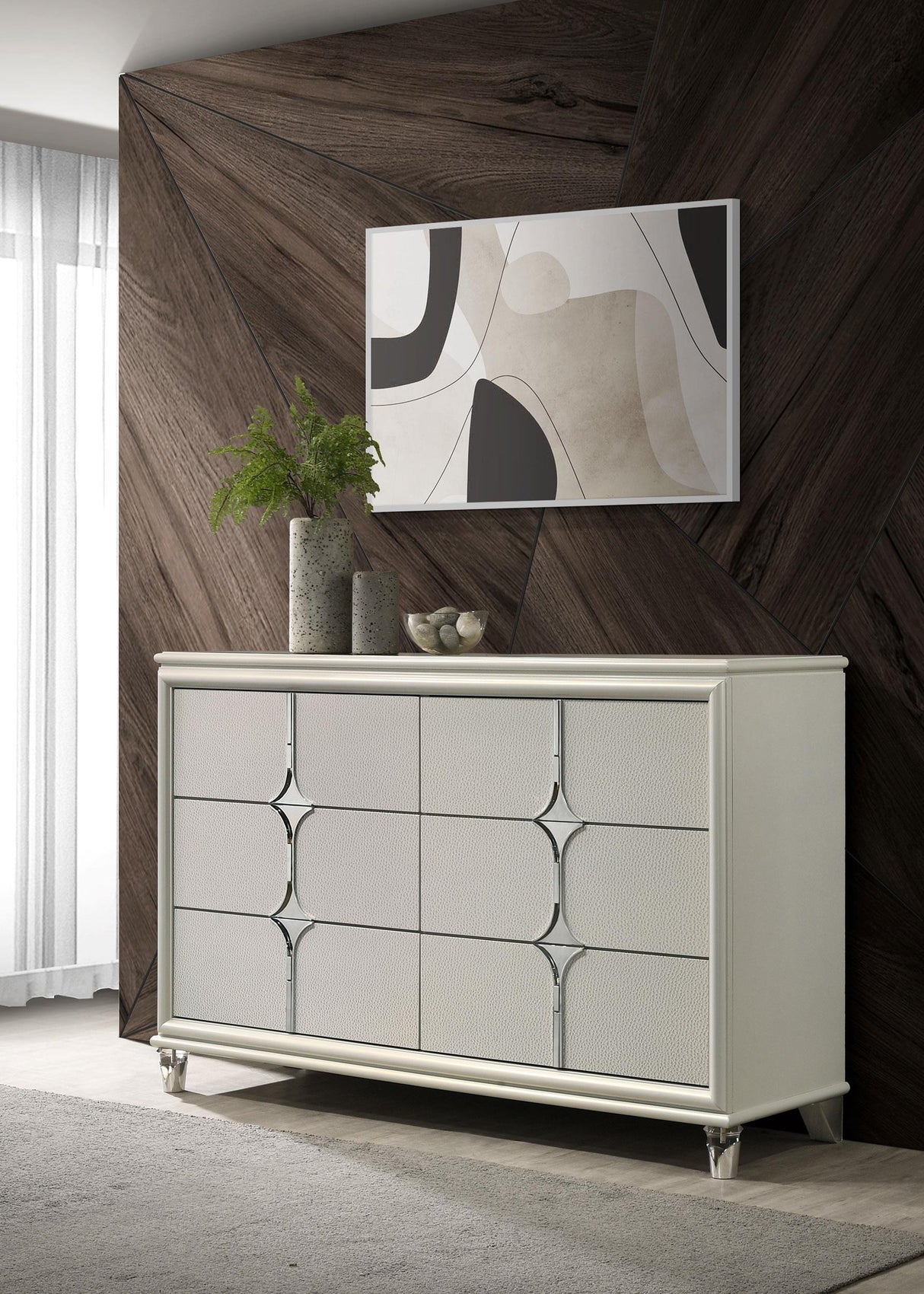 Coaster Olivia 6-drawer Dresser Cabinet Pearl White