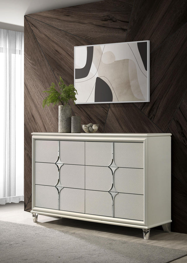 Coaster Olivia 6-drawer Dresser Cabinet Pearl White
