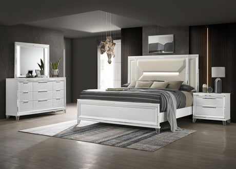 Coaster Marmore 4-piece Eastern King Bedroom Set White