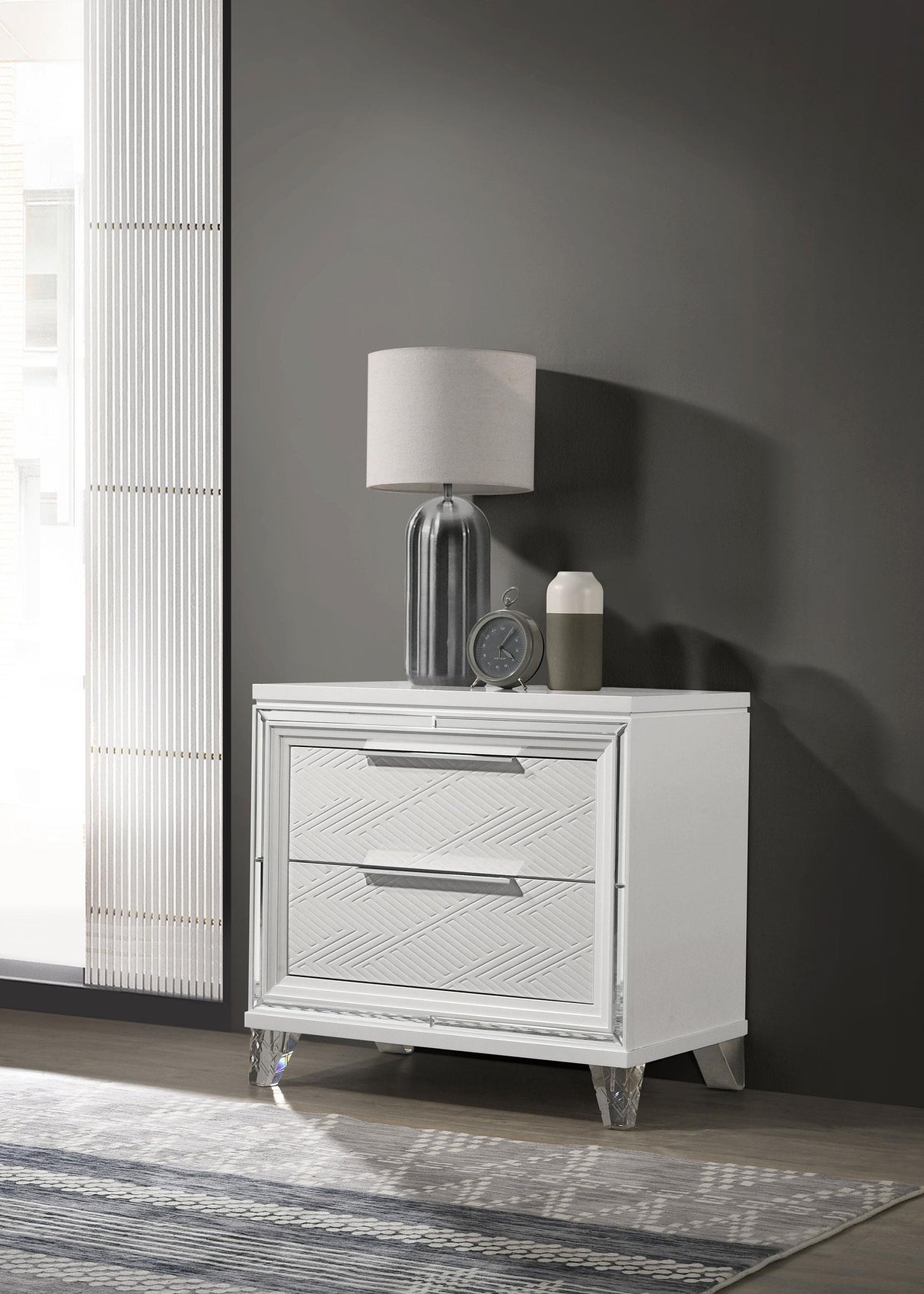 Coaster Marmore 2-drawer Nightstand Bedside Table White