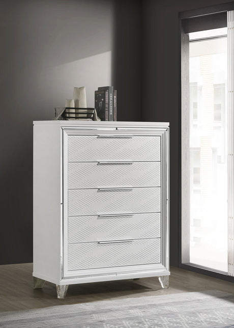 Coaster Marmore 5-drawer Bedroom Chest of Drawers White