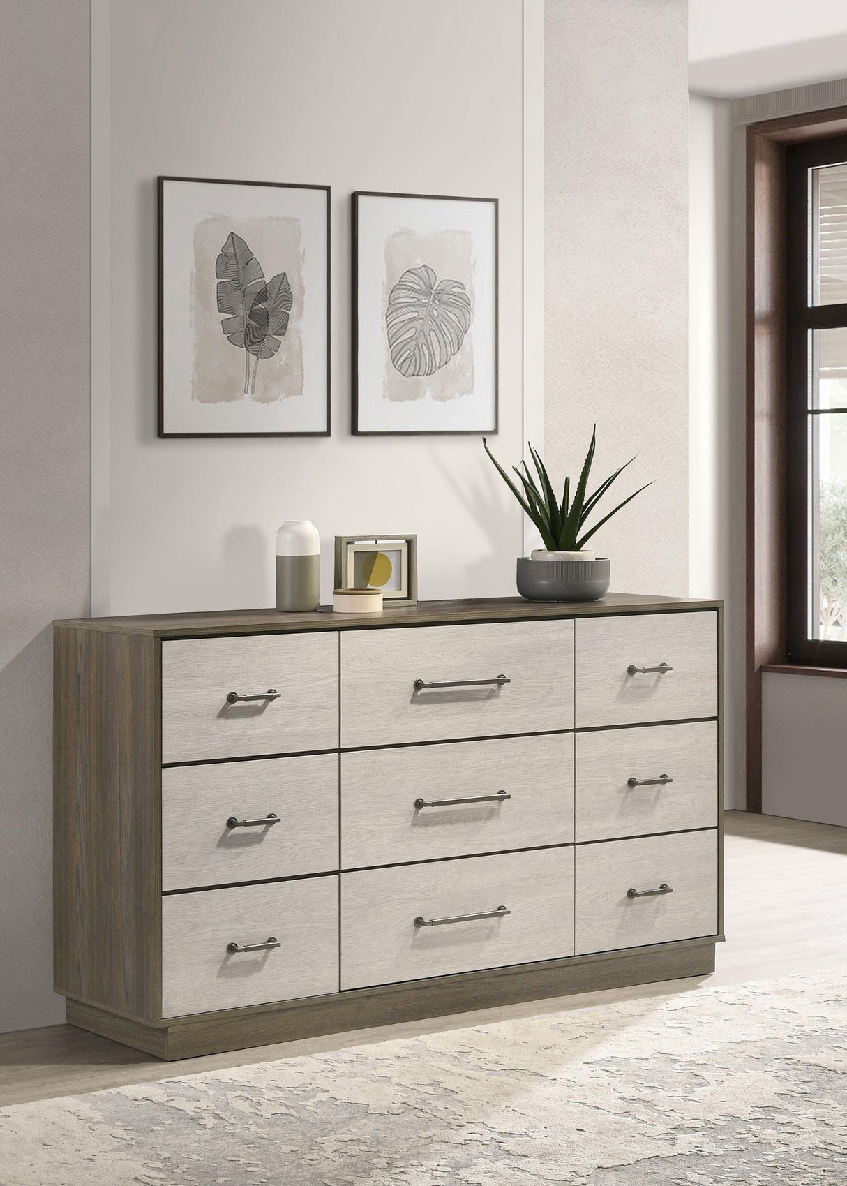 Coaster Fenwick 9-drawer Dresser Grey Oak