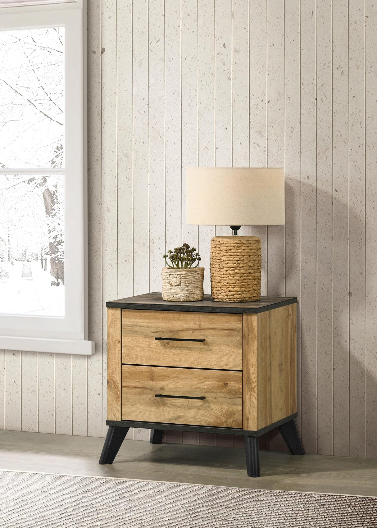 Coaster Kaywood 2-drawer Nightstand Bedside Table Natural Pine