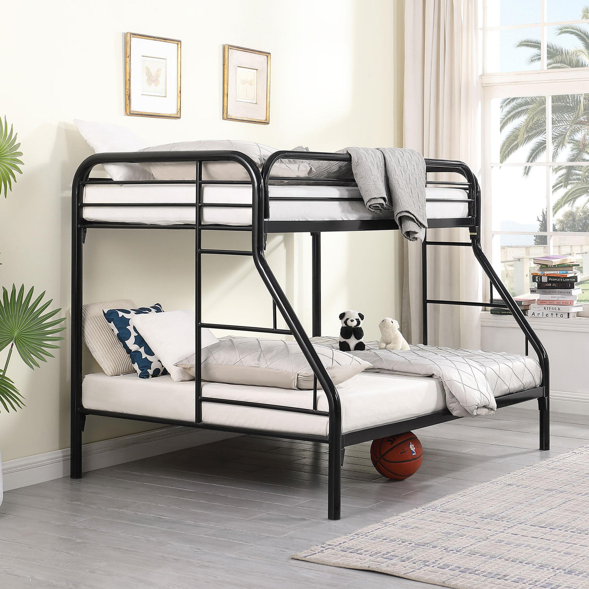 Coaster Morgan Metal Twin Over Full Bunk Bed Black