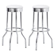 Coaster Retro Upholstered Metal Swivel Bar Stool White (Set of 2)